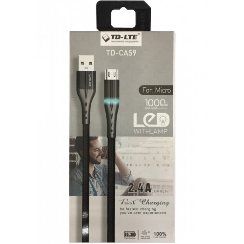 V8 USB Data Cable TD-CA59 Black